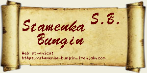 Stamenka Bungin vizit kartica
